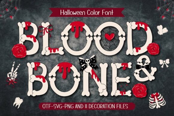 Blood & Bone: A Playful Halloween Color Font for Creative Projects