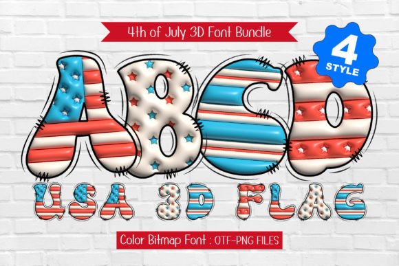 Celebrate Independence Day with USA Flag 3D: A Dynamic Display Typeface