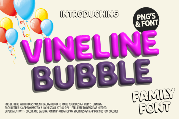 Vineline Bubble: A Bold 3D Balloon Font for Impactful Design